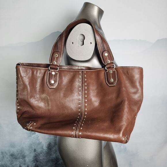 Michael Kors Uptown Astor Leather Studded Weekender Bag (XL) - Picture 2 of 10